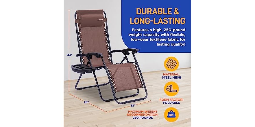 SereneLife Zero Gravity Lounge Chair