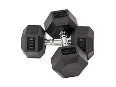 Fitvids 2nd Gen Rubber Coated Dumbbell, 40lbs, Pair