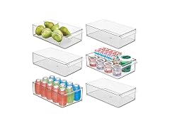 iDesign Large Stackable Fridge or Freezer Bin Set of 6 