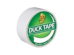 Duck Brand 1265015 Color Duct Tape, White, 1.88 Inches