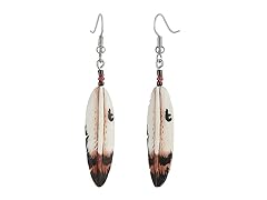 Greg Anthony Bali Genuine White Bone Crafted Feather Earring