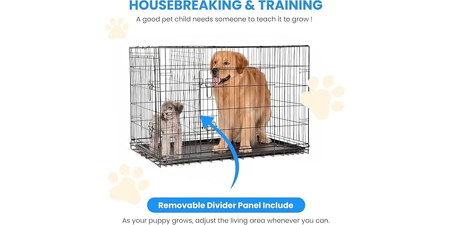 Simple Deluxe Double Door Dog Crate - Double Locking Dog Crate Door