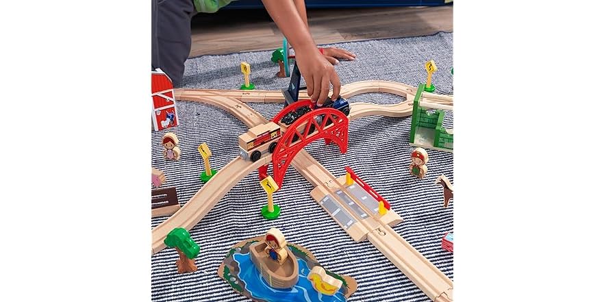 KidKraft Wooden Rural Farm Train Set