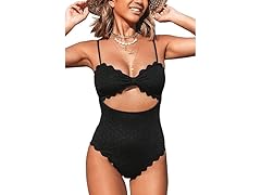 CUPSHE One Piece Scallop Trim Swimsuit