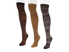 Microfiber 3-Pair Brown Pack OTK Socks