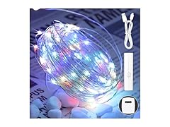Lakumu 66ft (33*2) Multicolor Fairy Lights Battery