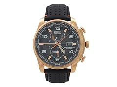 Citizen Men's AT9013-03H Eco-Drive World Time A-T Leather Watch