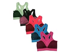 6Pk Contrast Color Sports Bras