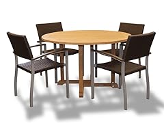 42-Inch Table, 4 Silver Armchairs