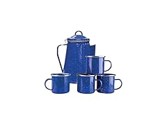 Stansport Enamel Percolator Coffee Pot & 4 Mug Set