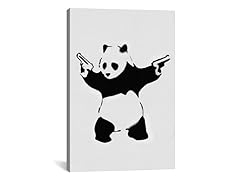 Panda With Guns by Banksy Canvas Print