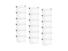 Superio Clear Storage Box with Lid, 8.75 16 PK