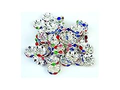RUBYCA 100pcs 6mm Wavy Rondelle Spacer Beads Silver