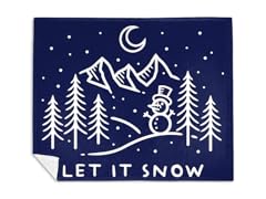 Minimal Let It Snow Mink Fleece Blanket