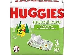 (3Pk) Huggies Natural Care Diaper Wipes, 56 Ct