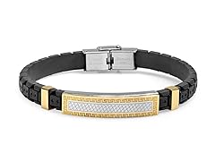 2-Tone Bracelet w/ Greek Key Accent