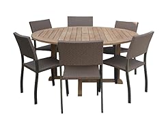 60-Inch Table, 6 Silver Armchairs