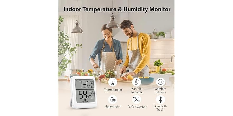 BN-LINK Bluetooth Hygrometer Thermometer (2pk)