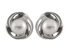 Loveknot Pearl Silver Earrings