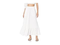 The Drop Anupa Cotton Tiered Midi Skirt