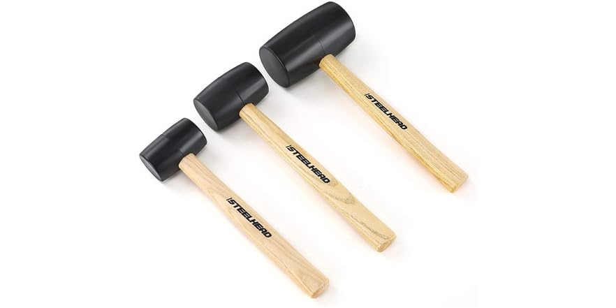 Mallets Amazon STEELHEAD 3-pc Wood Handle Rubber Mallets