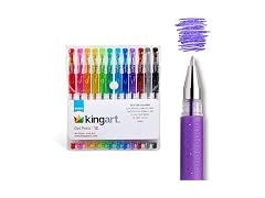 KINGART 400-12 Comfort Grip Gel Pens, Set of 12