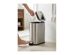 MOVECOM 2.6 Gal Step-On Trash Can Silver