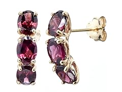 4.00 CT Rhodolite Earrings Gold Plated