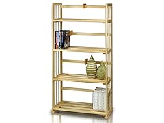 Pine Solid Wood 4-Tier Bookshelf