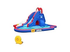 Sunny & Fun Inflatable Water Slide Park with Tunnel