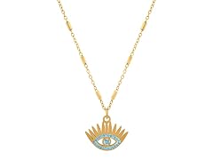 18K Gold Crowned Protective Eye Necklace