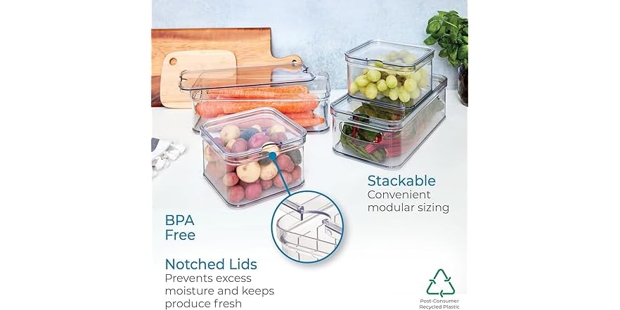 Fridge Rager Crisps iDesign Crisp 4-Piece Fridge Organizer