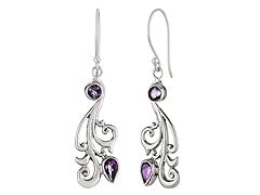 Greg Anthony Bali Genuine Purple Amethyst Earrings