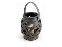 Decorative Basket Weave Lantern with LED Candle