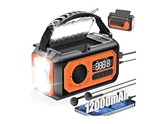 UYEIKMLOP 12000mAh Emergency Hand Crank Weather Radio
