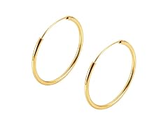 14K Gold Plated Hoop Earrings 30mm