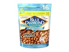 1PK Blue Diamond Almonds Low Sodium 16 oz