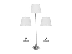 Sunnydaze Modern Splendor 3-Piece Floor and Table Lamp Set