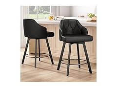 Tatub 26" Swivel Leather Bar Stools Set