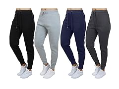 3Pk Womens Loose Fit Fleece Zip Joggers