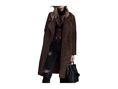 Angashion Women's (XL) Women's Fuzzy Fleece Lapel