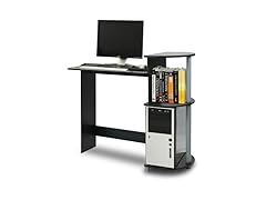 Furinno Computer Desk w/Shelves Black/Grey