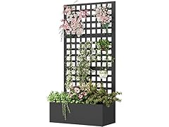 UPHYB Metal Planter Box with Trellis