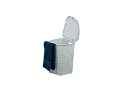 Plastic Corner Laundry Hamper with Lid