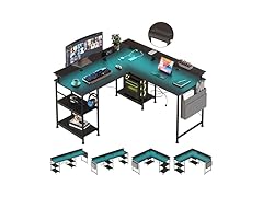wOod-it L Shaped Gaming Desk with LED Lights, 55 Inch