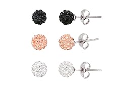 Clear Peach and Black Earring