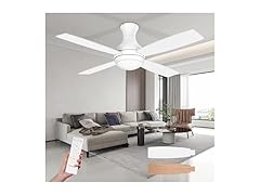 52" Ceiling Fan with Light Remote White