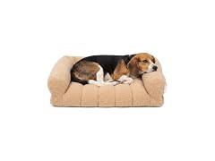 SportPet Medium Sherpa Bolster Couch Pet Bed, Tan