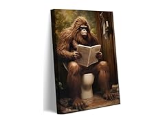 Vintage Gorilla Bathroom Canvas Wall Art