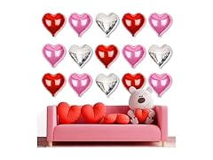 Upgraded Pink Silver and Red Balloons 